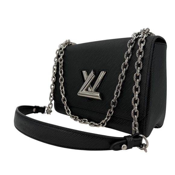 Louis Vuitton Epi Twist MM – Black Noir Crossbody Shoulder Bag with Silver LV - Picture 2 of 13